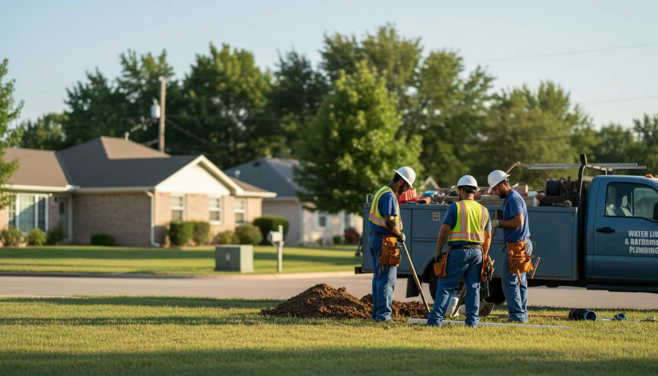 Residential water line and bathroom plumbing service in Waterloo, OH